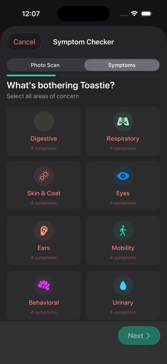 Symptom Notes